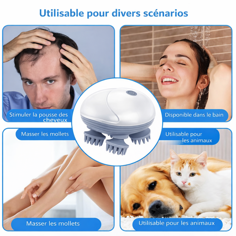 Masseur cuir chevelu electrique